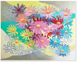 Janivfer Lim. Floral Matters. Acrylic on canvas.