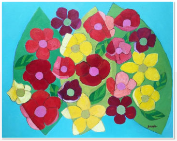 Janivfer Lim. The Lord's Blessings. Acrylic on canvas.