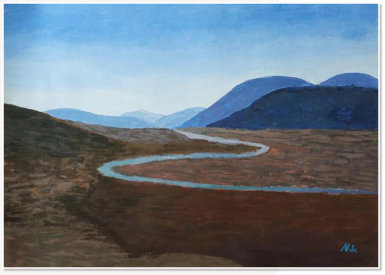 Nak Blaanwendraad. Mountains and Land. Acrylic on canvas.