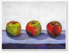 Marilyn Johnston. Three Apples. Acrylic on canvas.