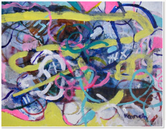 Hannah Lim. Lines. Acrylic on canvas.