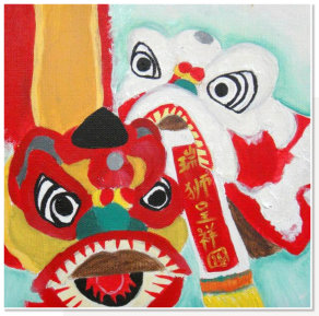 Valerie Neo. Lion Puppet. Acrylic on canvas.