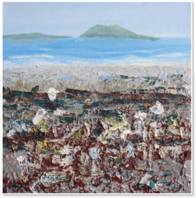 Syaza Yasirah. Beach Pollution. Acrylic on canvas.