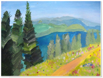 Kate Yuan. Landscape. Watercolour on paper.