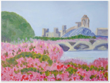 Suganya. Esplanade Theater and Marina Centre. Acrylic on board.