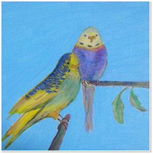 Nancy Lim. Two Birds. Acrylic on canvas.