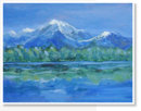 Sandra Hui. Mountains and Lake. Acrylic on canvas.