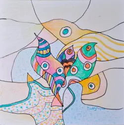 2026   6 x 6 inches   Mixec media on paper