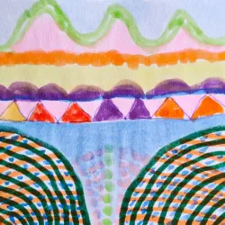 2026   3.5 x 3.5 inches   Mixed media on paper