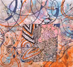 2026   20 x 18.5 cm   Mixed media on paper